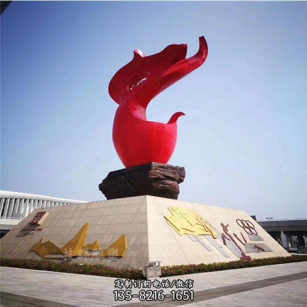 大型戶外廣場景觀不銹鋼火炬雕塑 （3）