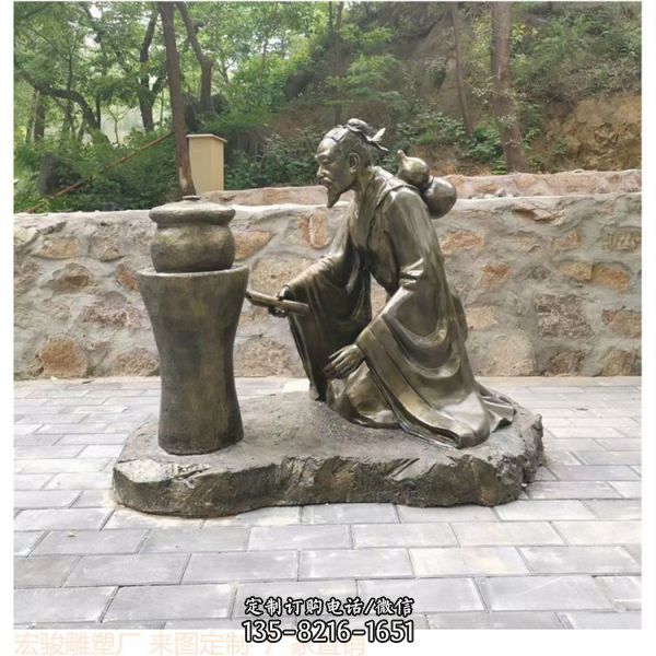 農場擺放春耕秋收民俗玻璃鋼仿銅人物雕塑（5）