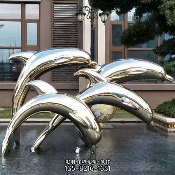 廣場抽象景觀不銹鋼鏡面城市標志景觀雕塑（4）