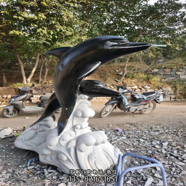景觀噴水動物雕塑玻璃鋼海豚擺件雕塑（2）