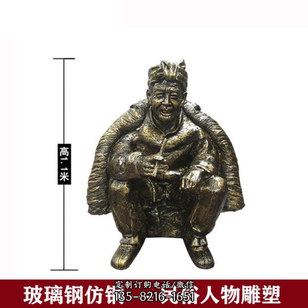 商業街步行街玻璃鋼仿銅民俗人物小品定制（2）