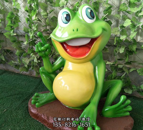 幼兒園擺件玻璃鋼動物景觀卡通青蛙雕塑（3）