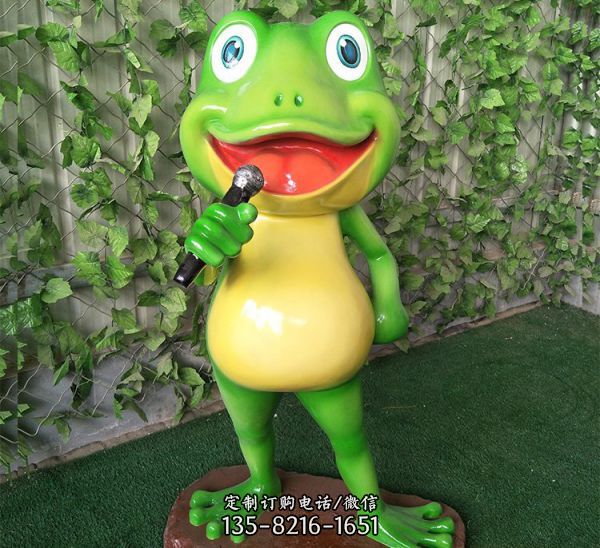 幼兒園擺件玻璃鋼動物景觀卡通青蛙雕塑（5）