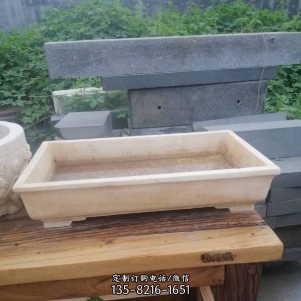 天然石材石雕仿古魚缸庭院擺件景觀雕塑（1）