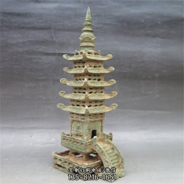 景區寺廟大型不銹鋼噴漆佛塔雕塑（3）