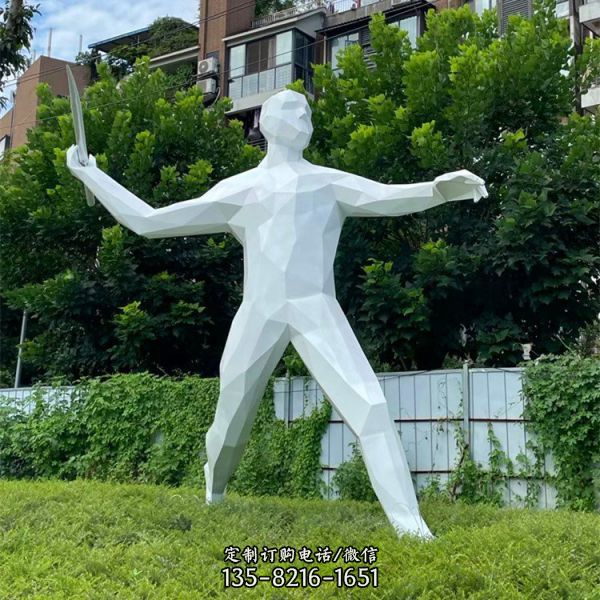 學(xué)校體育館抽象不銹鋼運(yùn)動(dòng)人物雕塑（5）