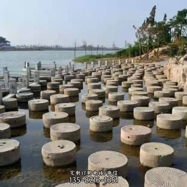 中式庭院裝飾老石槽流水景觀擺件雕塑（8）