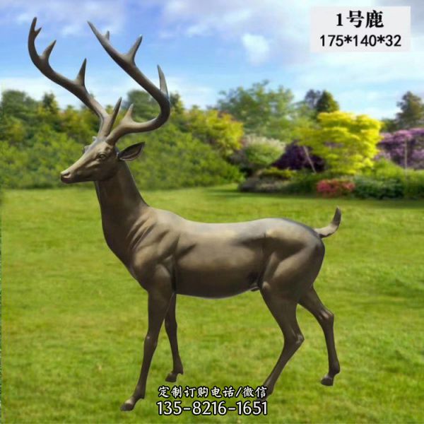 景區動物園銅雕仿真動物梅花鹿雕塑（4）