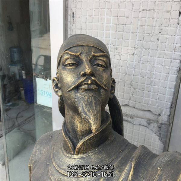 學(xué)院廣場(chǎng)擺放玻璃鋼古代詩(shī)人李白雕塑（4）