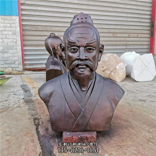 古代名下鑄銅胸像雕塑