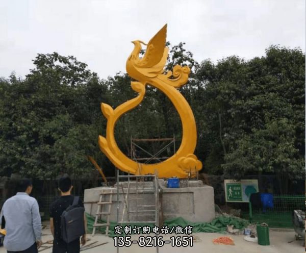 公園擺放不銹鋼抽象彩繪景觀雕塑（2）