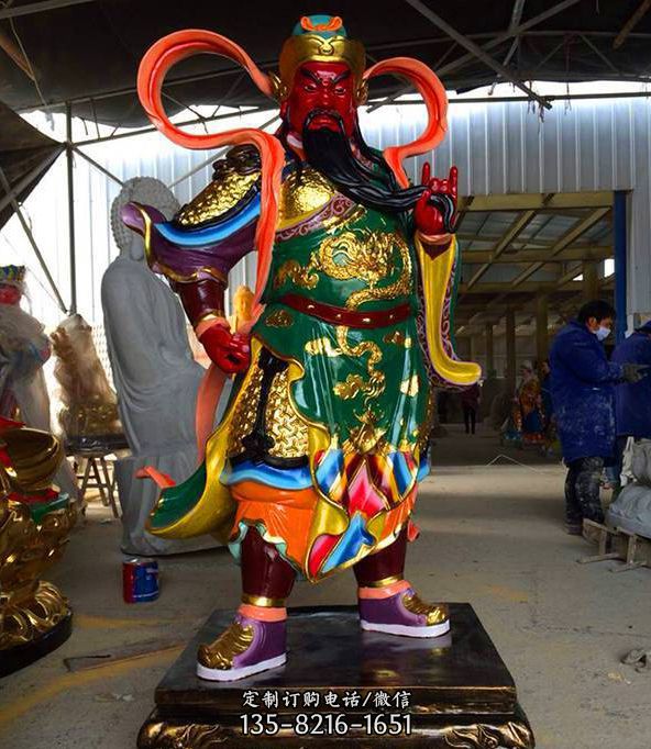 寺廟擺放彌勒佛玻璃鋼彩繪佛像雕塑（4）