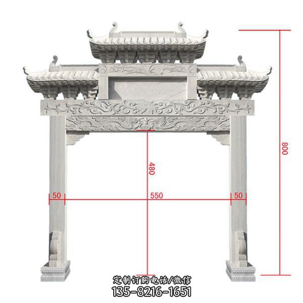 大理石石雕景觀牌坊雕塑