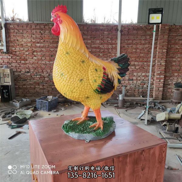 農場玻璃鋼仿真動物雞雕塑 （1）