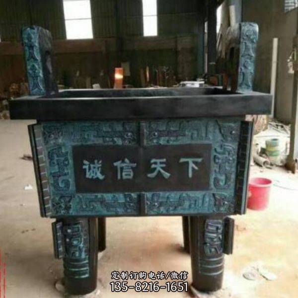 寺院玻璃鋼銅雕仿古青銅器鼎雕塑（3）