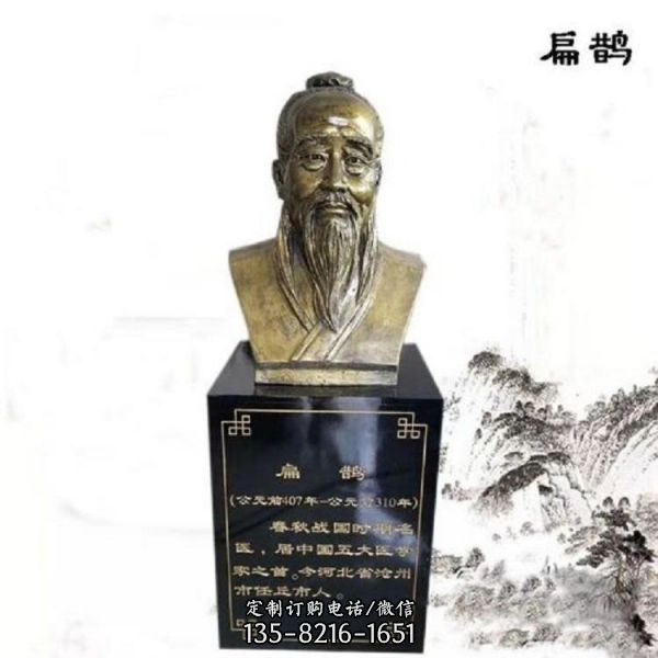 醫學院玻璃鋼仿銅胸像古代名醫雕塑（1）