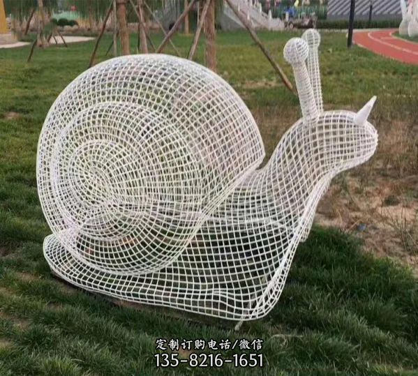 公園鐵藝不銹鋼鏤空大蝸牛雕塑（4）