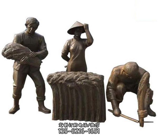 步行街古代民俗 情景小品玻璃鋼仿銅人物雕塑（6）