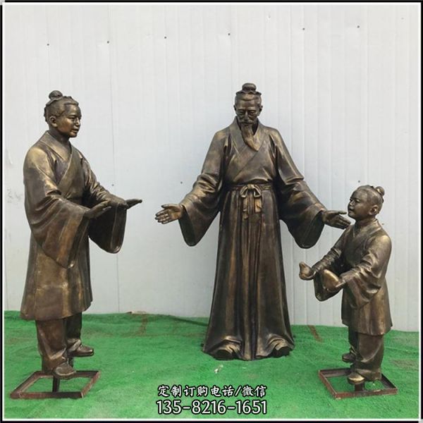 步行街古代民俗 情景小品玻璃鋼仿銅人物雕塑（1）