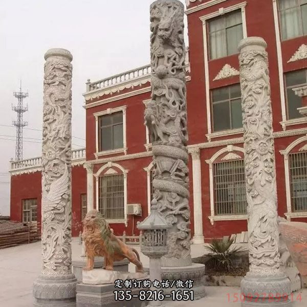 公園廣場(chǎng)景觀漢白玉雕刻古建筑石華表 （3）