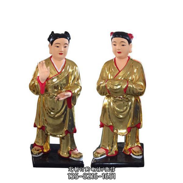 寺院玻璃鋼彩繪送子觀音善財龍女佛像雕塑 （3）