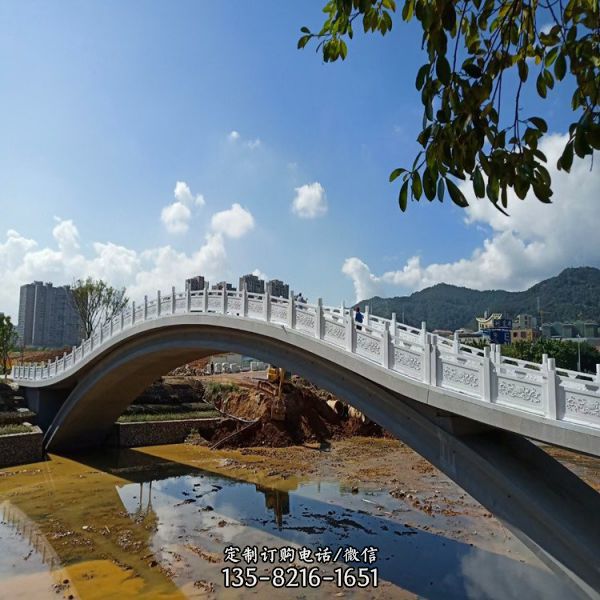 景區橋梁漢白玉石雕防護欄桿雕塑（3）