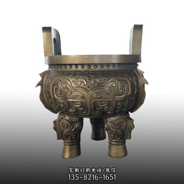 寺院戶外大型黃銅鑄造圓鼎雕塑擺件（3）