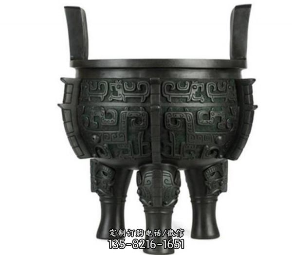 寺院戶外大型黃銅鑄造圓鼎雕塑擺件（4）