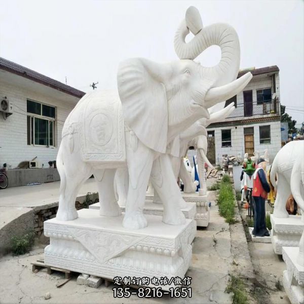 公園景觀裝飾大理石大象麒麟動物雕塑（4）
