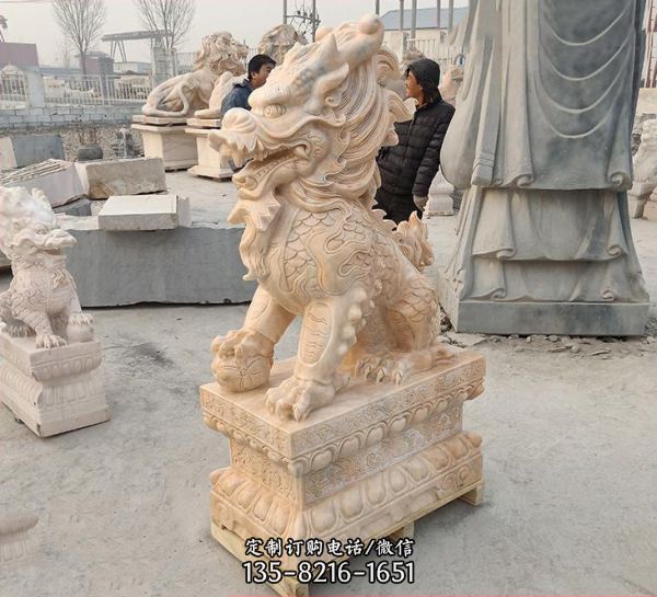 公園景觀裝飾大理石大象麒麟動物雕塑（1）