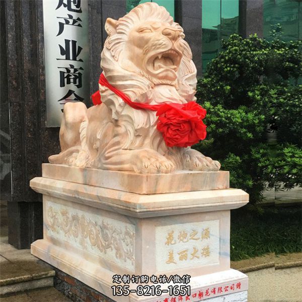 酒店門口大理石鎮(zhèn)宅辟邪石雕動(dòng)物雕塑 （1）