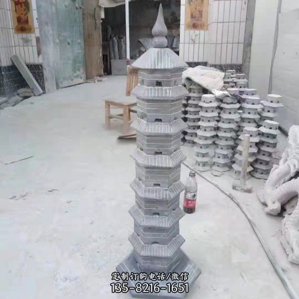 寺廟擺放大型仿古景觀多層石雕佛塔 （2）