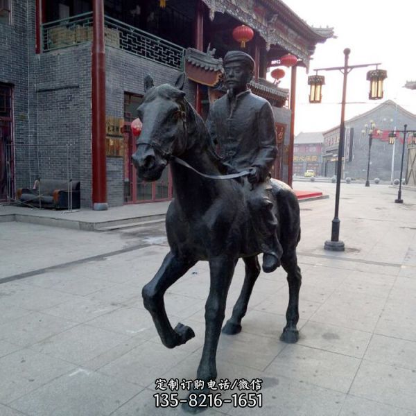 廣場擺放玻璃鋼仿銅人物城市銅建筑景觀雕塑（4）