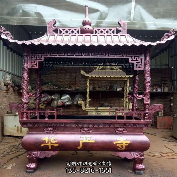 寺院戶外擺放1.8米長香爐鑄銅雕塑（2）