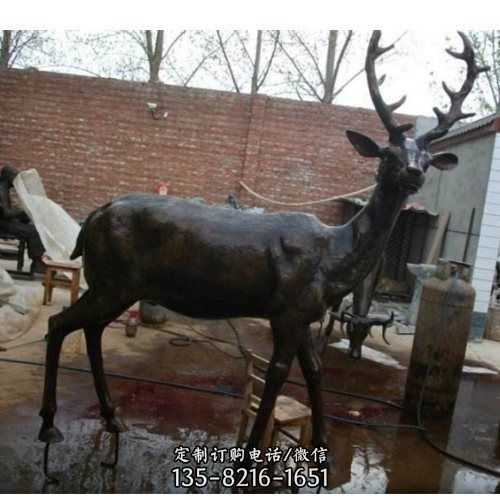  廣場景區擺放鑄銅鹿動物藝術景觀雕塑 （4）