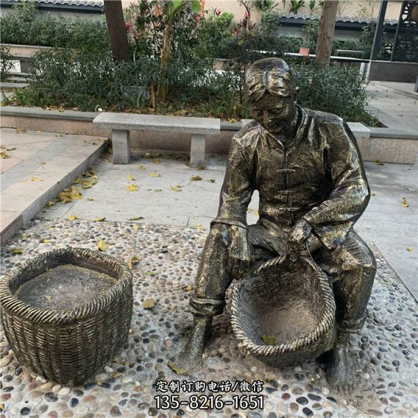 園林街道民俗小品農(nóng)耕人物雕塑（1）