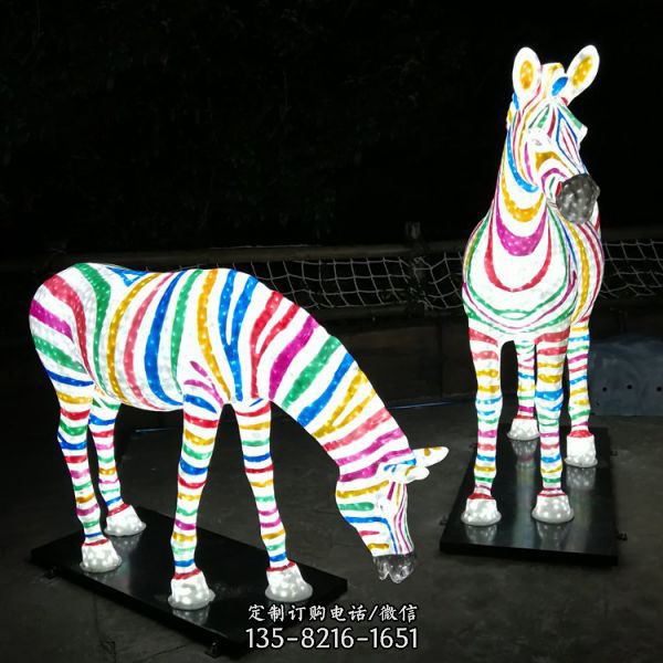公園亮化玻璃鋼卡通發(fā)光公仔主題動物雕塑 （2）