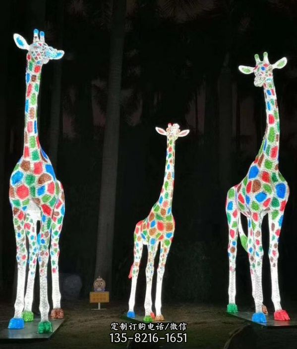 公園亮化玻璃鋼卡通發(fā)光公仔主題動物雕塑 （8）