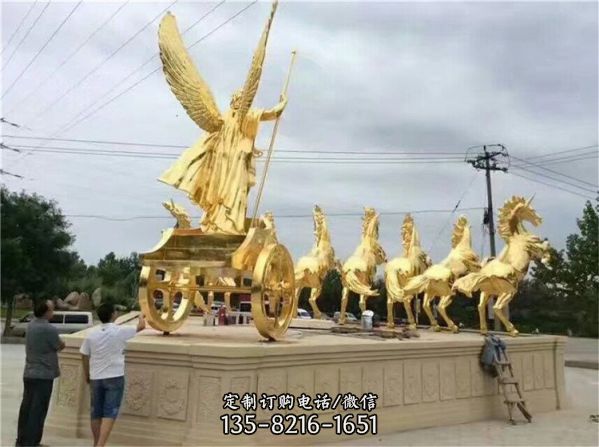 公園園林擺放玻璃鋼仿銅西方人物雕塑  （5）