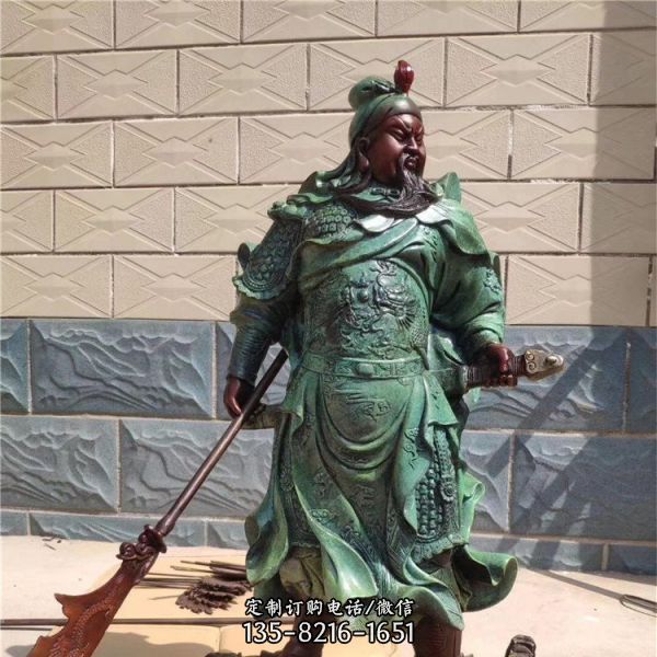 景區廣場擺放銅雕立式關公武財神雕塑  （3）