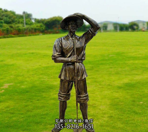 民俗系列玻璃鋼雕塑 干農(nóng)活的農(nóng)民人物雕像景區(qū)園林?jǐn)[件（1）