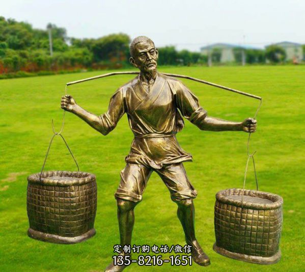 民俗系列玻璃鋼雕塑 干農(nóng)活的農(nóng)民人物雕像景區(qū)園林?jǐn)[件（4）