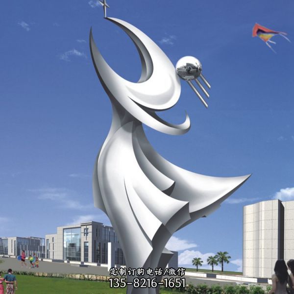 廣場大型不銹鋼抽象景觀擺件