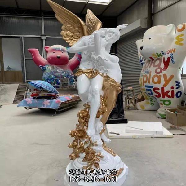 歐式教堂漢白玉西方人物天使拼接雕塑擺件（2）