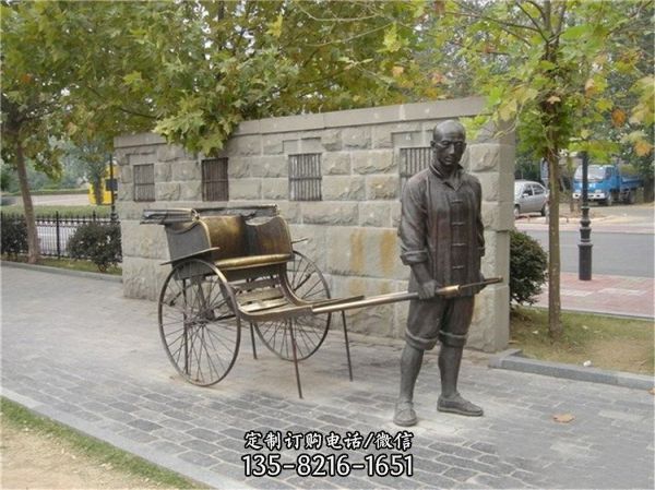 城市街頭玻璃鋼仿銅人物雕塑景觀小品（5）