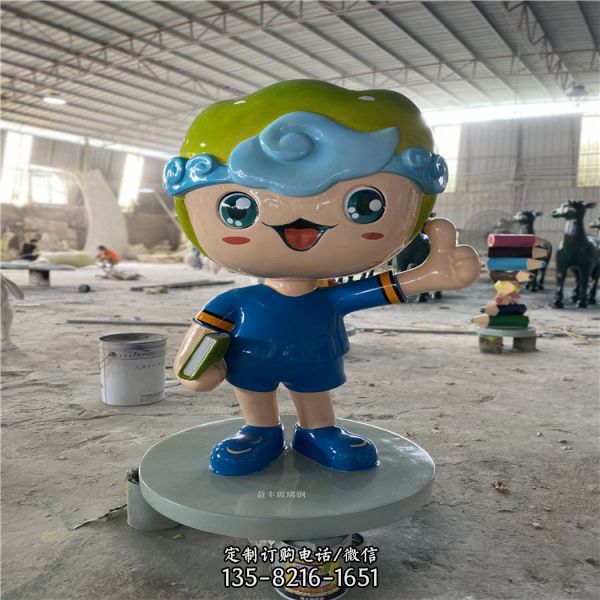 玻璃鋼公園卡童人物公仔雕塑擺件（3）
