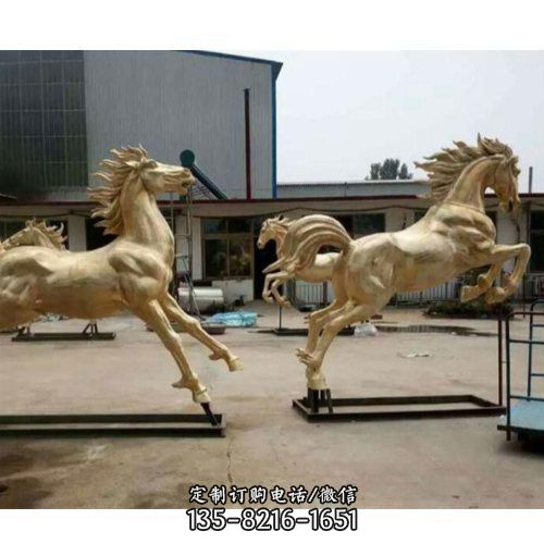戶外景區玻璃鋼仿銅大型騎馬將軍雕塑（4）
