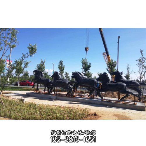 戶外景區玻璃鋼仿銅大型騎馬將軍雕塑（1）