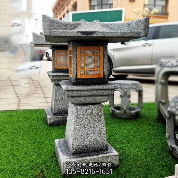公園草坪燈中式庭院造景裝飾擺件大理石石燈雕塑（2）