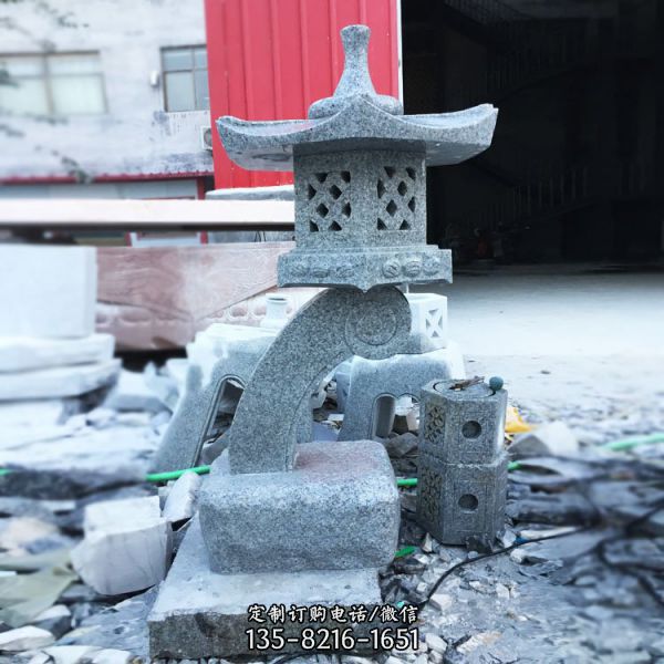 公園草坪燈中式庭院造景裝飾擺件大理石石燈雕塑（4）